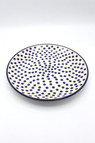 Blue Dots -  Flacher Teller 25cm ø