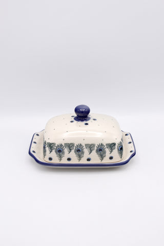 Pfauenfeder - Butterdose