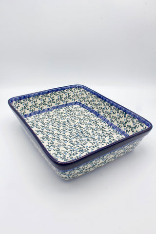 Alpenblau - Rechteckige Auflaufform, M (28cm)