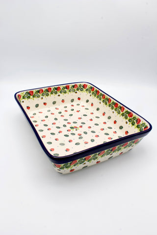 Erdbeeren - Rechteckige Auflaufform, M (28cm)