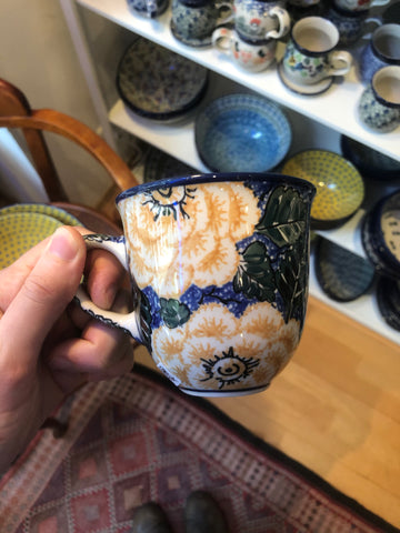 Peonies in Blau - Kleiner Becher (300ml)