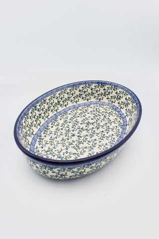 Alpenblau - Ovale Auflaufform, groß (27cm)