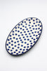 Blue Dots - Kleine Platte, oval