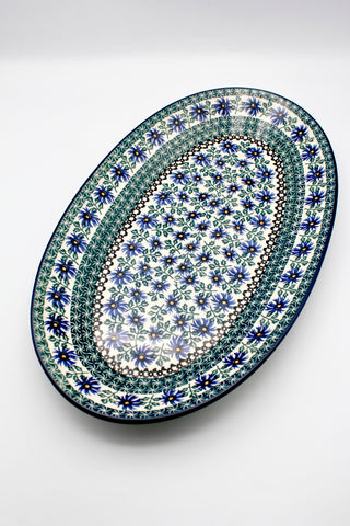 Kornblumen - Große Ovale Platte XL (45cm)