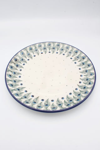 Pfauenfeder - Flacher Teller 25 cm ø