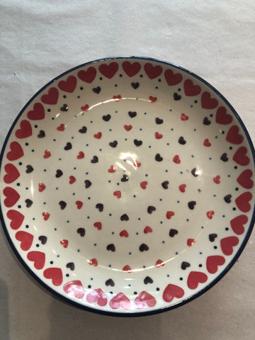 Rote Herzchen - Kuchenteller