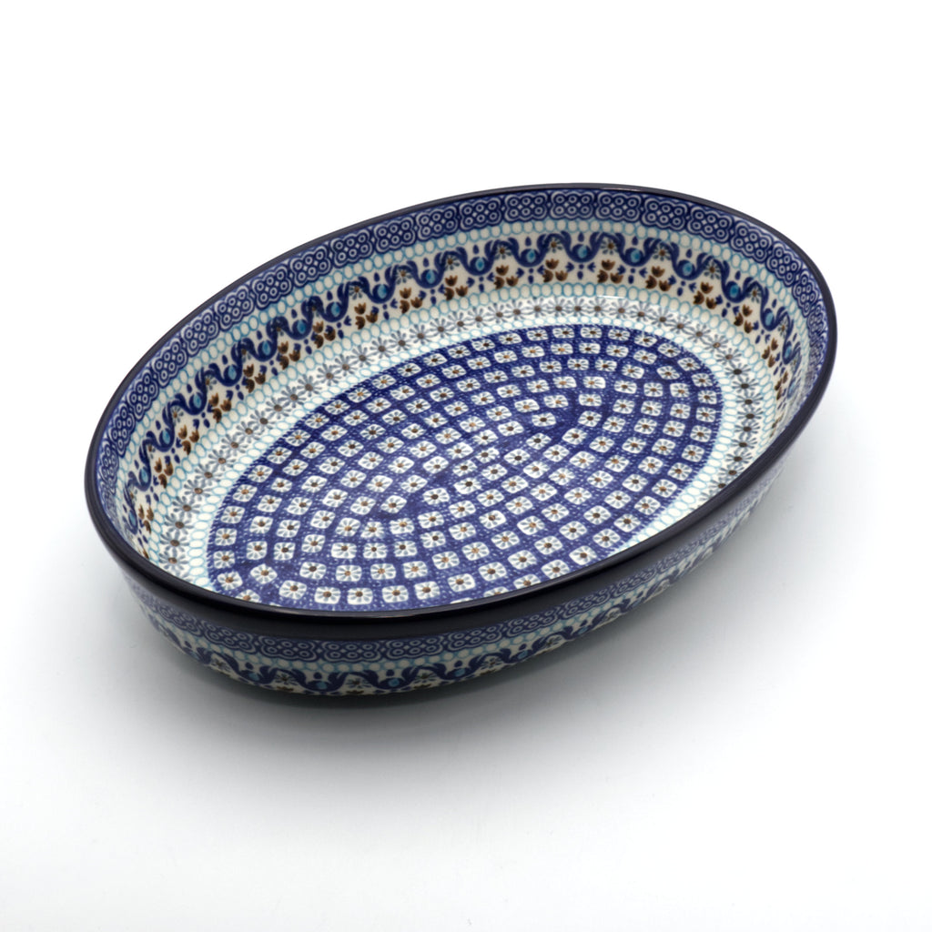 Blaues Mosaik - Ovale Auflaufform XL (31 cm)