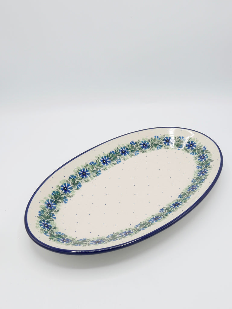 Kornblumengrün - Ovale Platte (35cm)