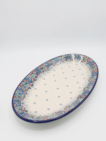 Blumengarten - Ovale Platte UNIKAT (37,5cm)