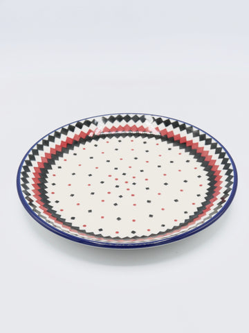Rote Rhomben - Flacher Teller 23,5cm ø