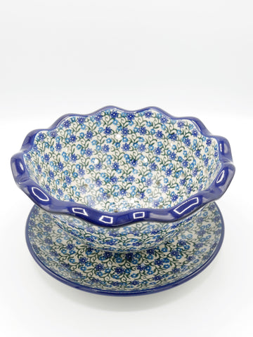 Spitze Blumenblätter - Sieb & Teller Set