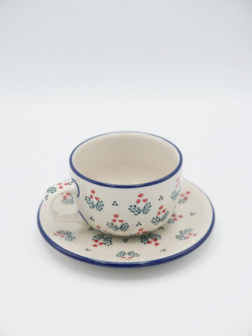 Drei Tulpen - Tasse mit Unterteller - Set