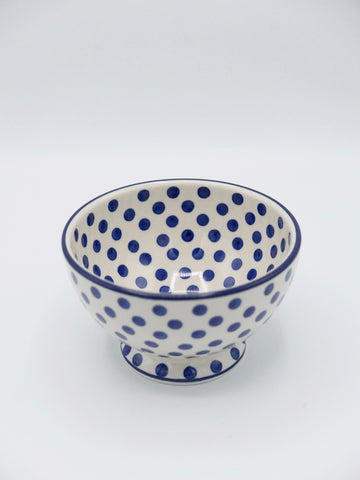 Blue Dots - Schale mit Fuß (14cm ø)