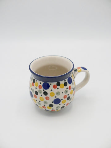 Bunte Punkte - Große Tasse, bauchig