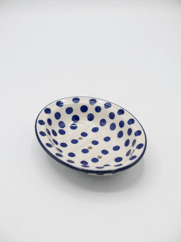 Blue Dots - Seifenschale mit Löchern